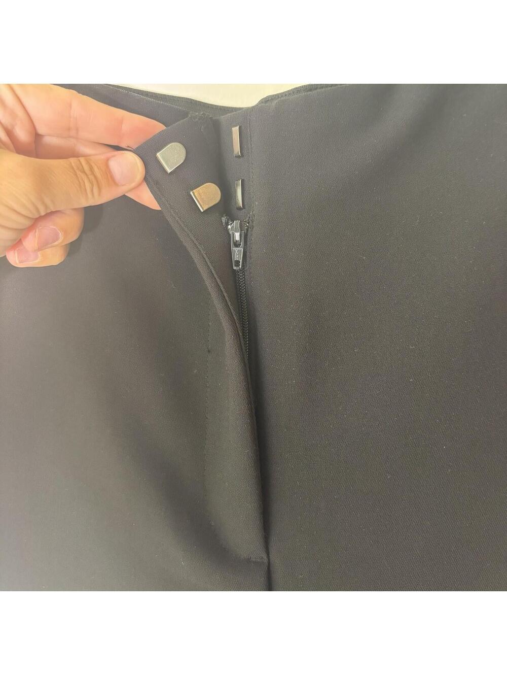 Loft Womens High Waist Straight Leg Trousers Black Size 8 Dress Pants - Picture 5 of 7